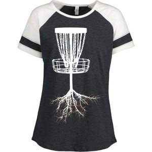 Disk Golf Tree Roots Funny Sports Enza Ladies Jersey Colorblock Tee