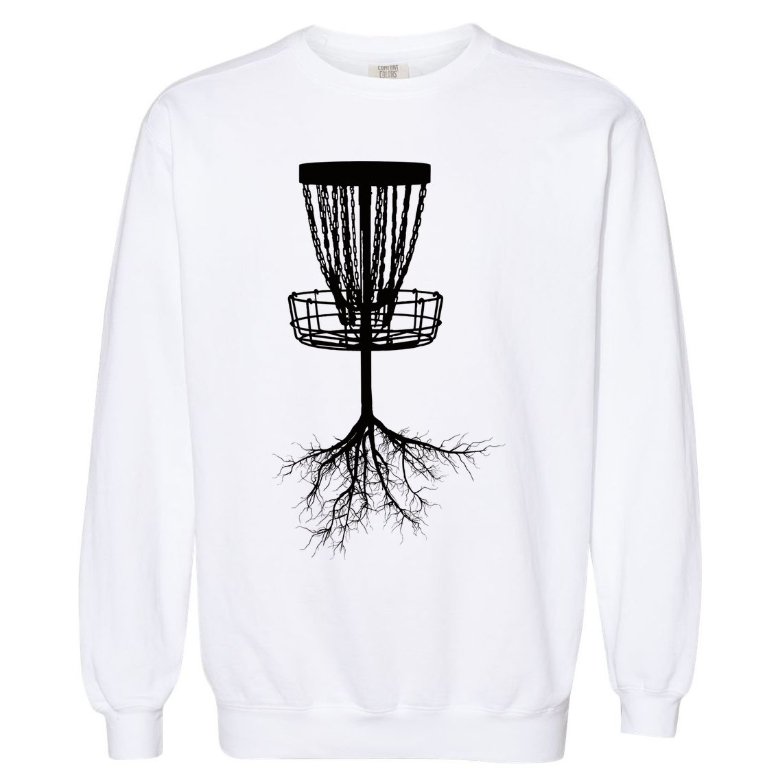 Disk Golf Tree Roots Funny Sports Garment-Dyed Sweatshirt