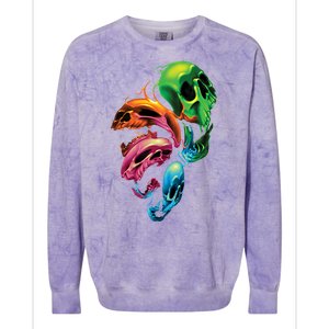 Distorted Skulls Colorblast Crewneck Sweatshirt