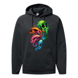 Distorted Skulls Performance Fleece Hoodie