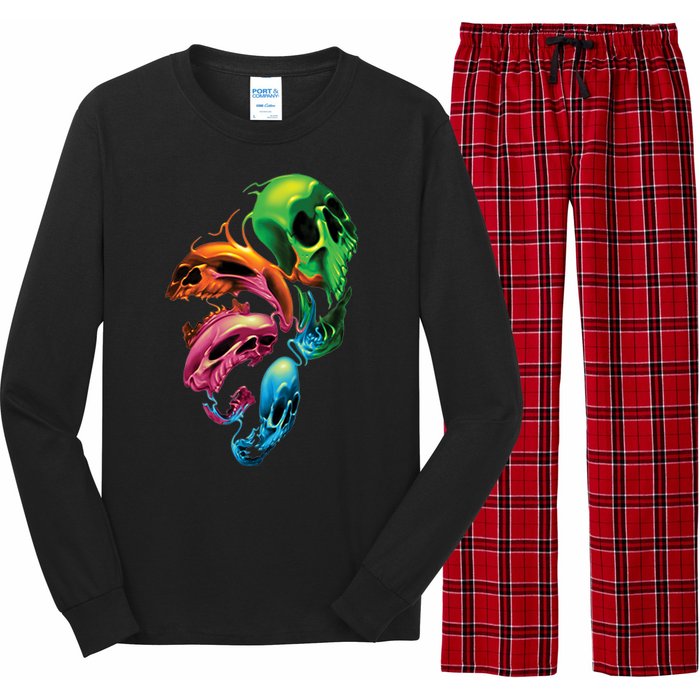 Distorted Skulls Long Sleeve Pajama Set