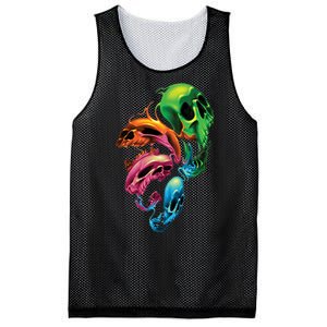 Distorted Skulls Mesh Reversible Basketball Jersey Tank