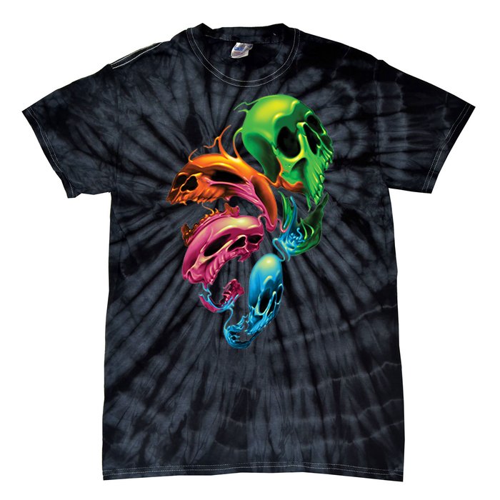 Distorted Skulls Tie-Dye T-Shirt