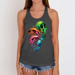 Distorted Skulls Women's Knotted Racerback Tank