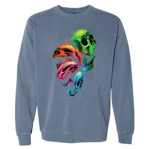 Distorted Skulls Garment-Dyed Sweatshirt