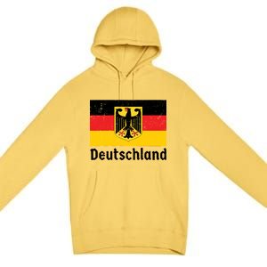 Distress German Deutschland Flag  Premium Pullover Hoodie