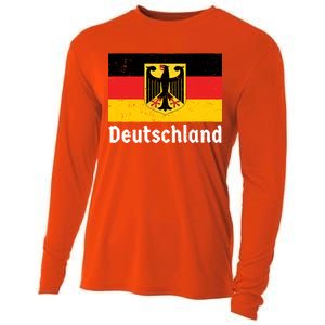 Distress German Deutschland Flag  Cooling Performance Long Sleeve Crew