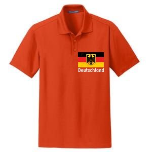 Distress German Deutschland Flag  Dry Zone Grid Polo