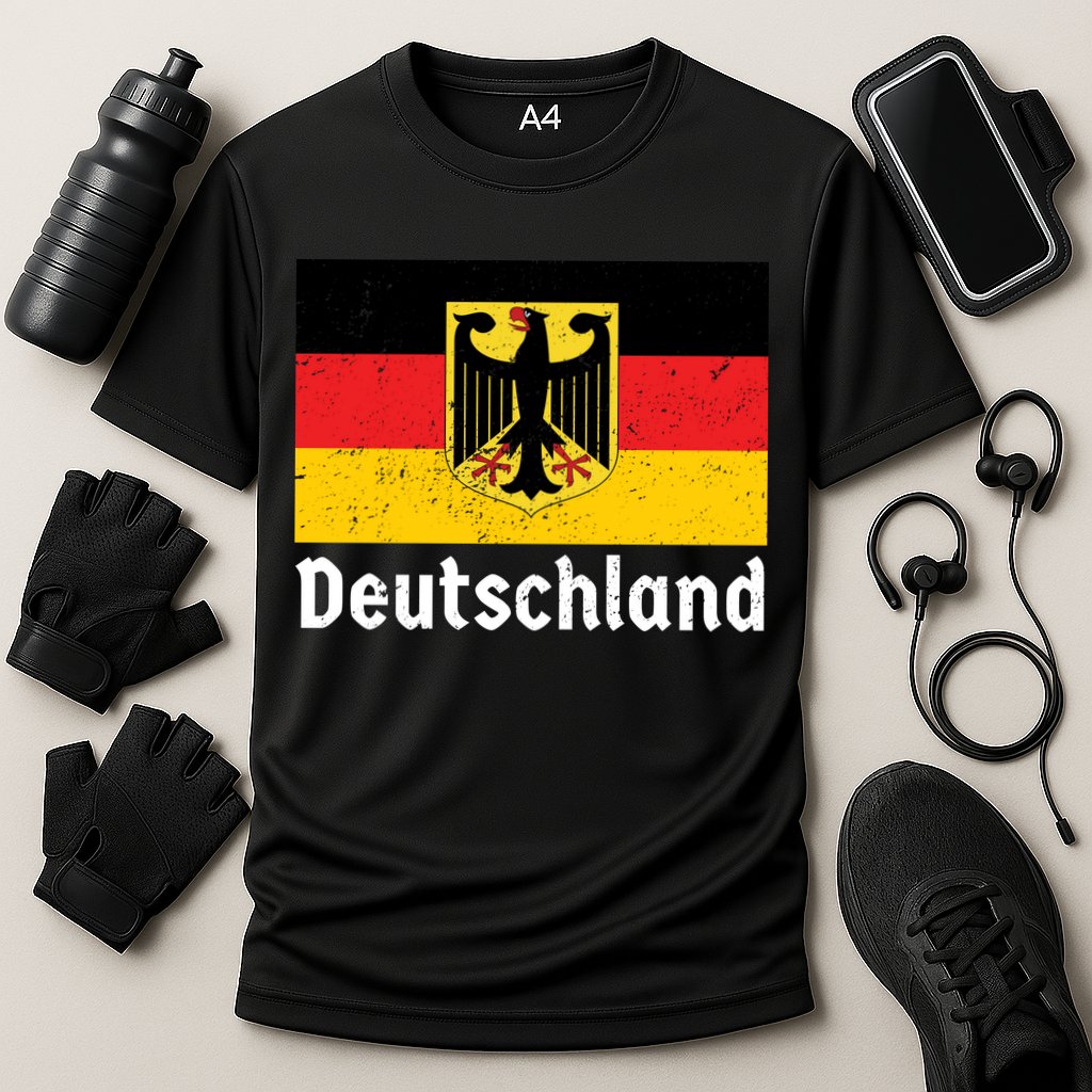 Distress German Deutschland Flag  Cooling Performance Crew T-Shirt