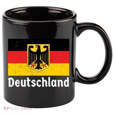 Distress German Deutschland Flag  11oz C Handle Ceramic Mug