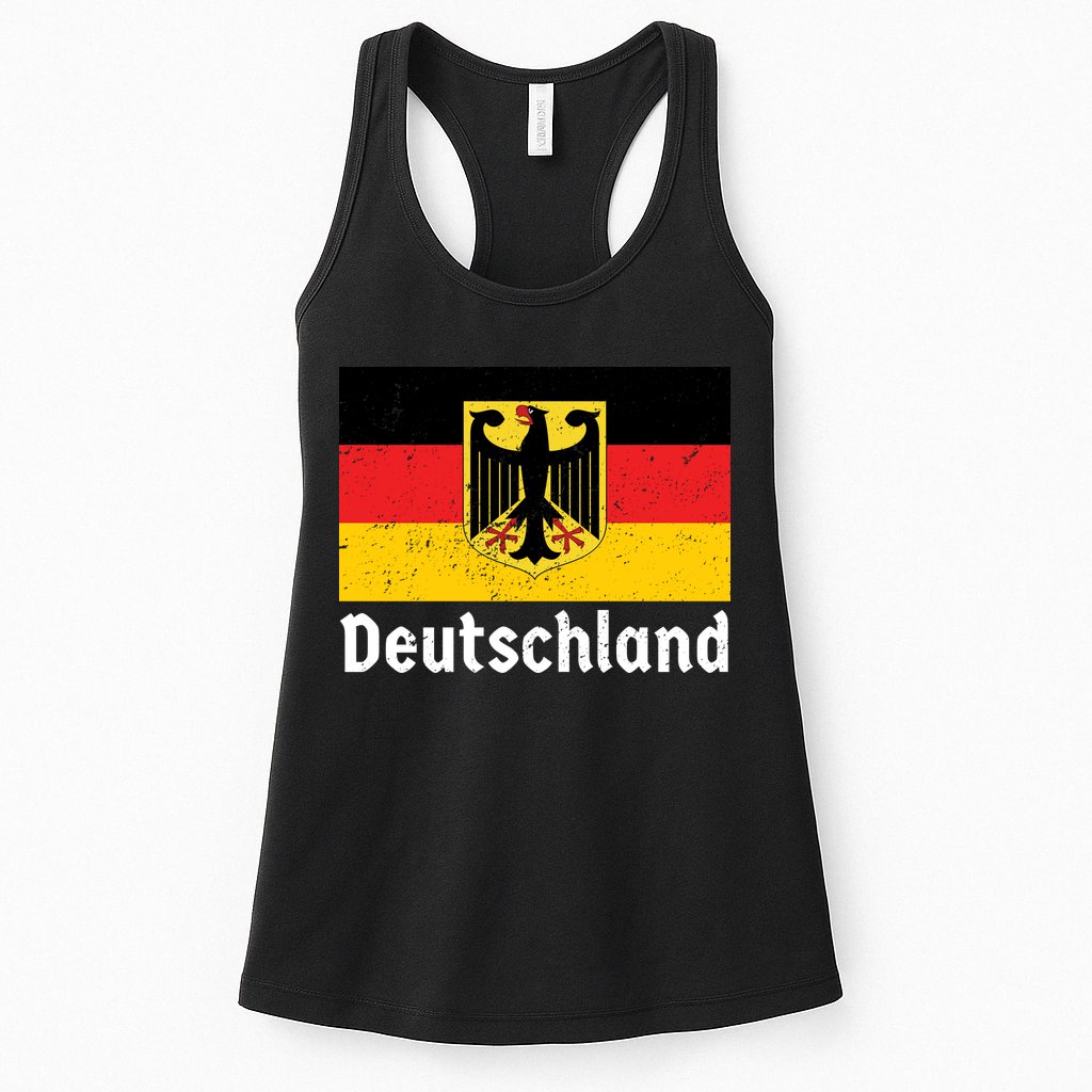 Distress German Deutschland Flag  Womens Tank Top