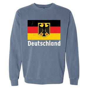 Distress German Deutschland Flag  Garment-Dyed Sweatshirt