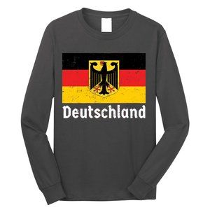 Distress German Deutschland Flag  Long Sleeve Shirt