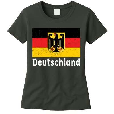 Distress German Deutschland Flag  Womens T-Shirt