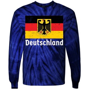 Distress German Deutschland Flag  Tie-Dye Long Sleeve Shirt