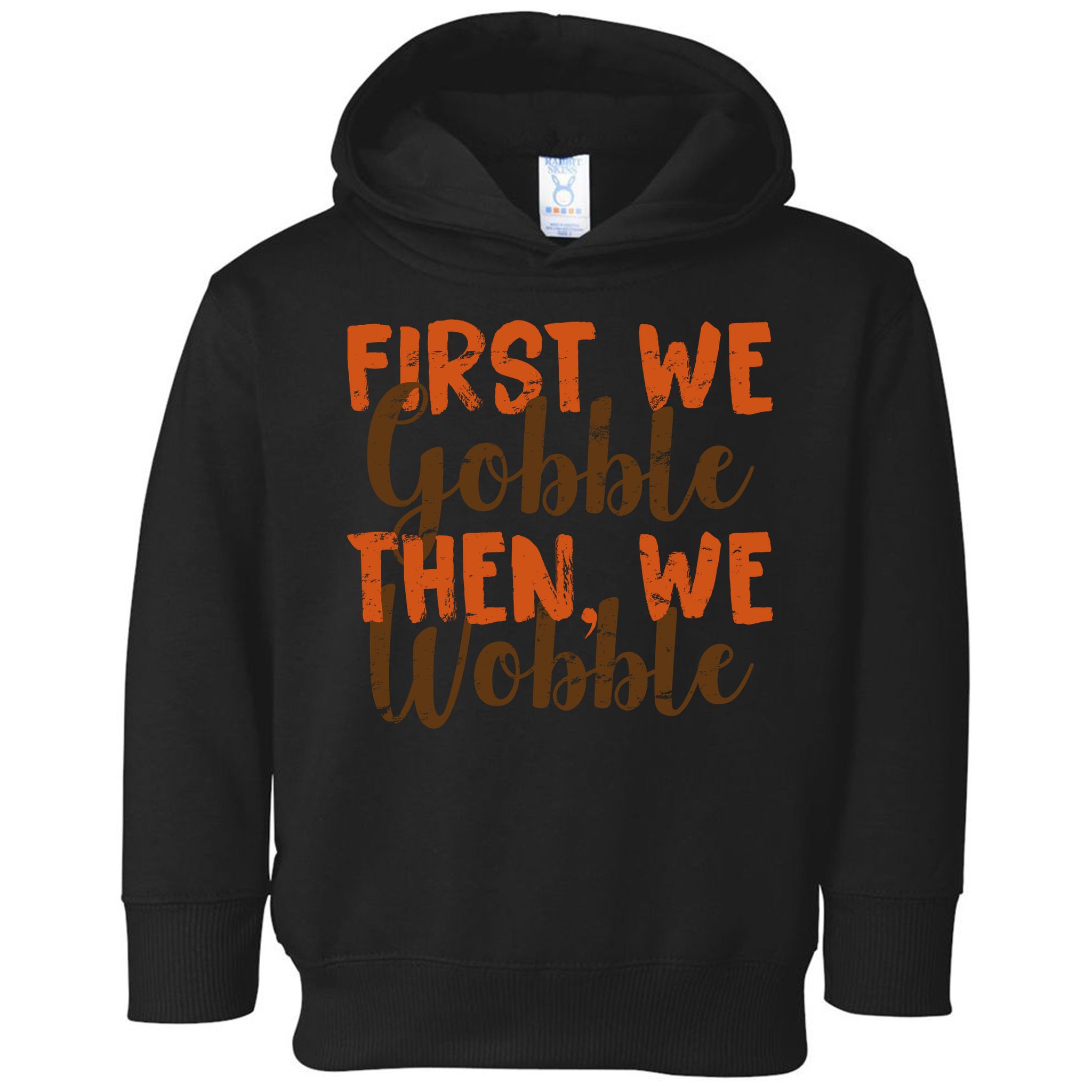 Distress Thanksgiving Wobble Toddler Hoodie