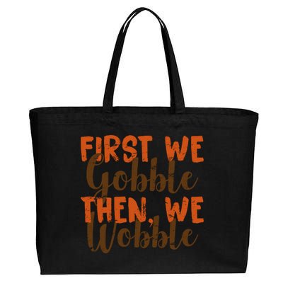 Distress Thanksgiving Wobble Cotton Canvas Jumbo Tote