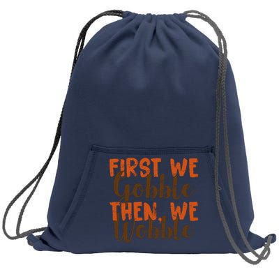 Distress Thanksgiving Wobble Sweatshirt Cinch Pack Bag