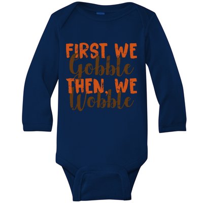 Distress Thanksgiving Wobble Baby Long Sleeve Bodysuit