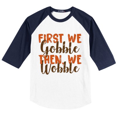 Distress Thanksgiving Wobble Baseball Sleeve Shirt