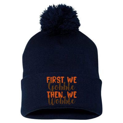 Distress Thanksgiving Wobble Pom Pom 12in Knit Beanie