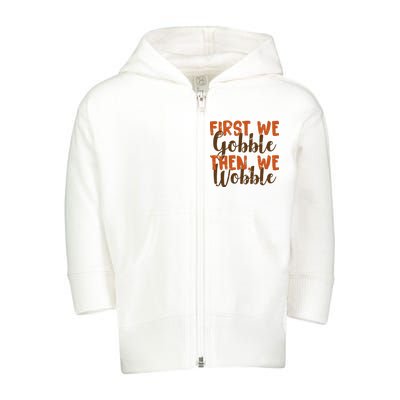 Distress Thanksgiving Wobble Toddler Zip Fleece Hoodie