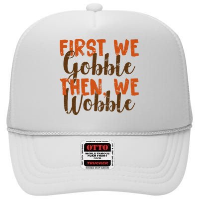 Distress Thanksgiving Wobble High Crown Mesh Back Trucker Hat