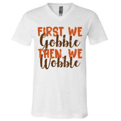 Distress Thanksgiving Wobble V-Neck T-Shirt