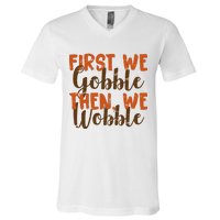 Distress Thanksgiving Wobble V-Neck T-Shirt