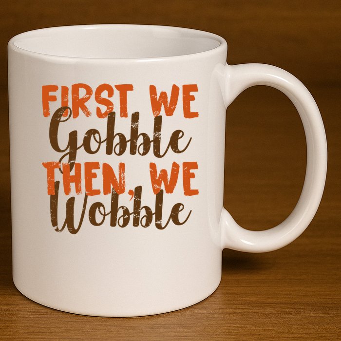 Distress Thanksgiving Wobble 11oz C Handle Ceramic Mug
