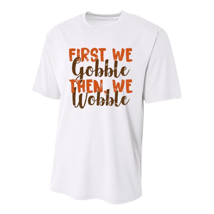 Distress Thanksgiving Wobble Youth Performance Sprint T-Shirt