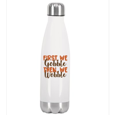 Distress Thanksgiving Wobble Stainless Steel Insulated Water Bottle