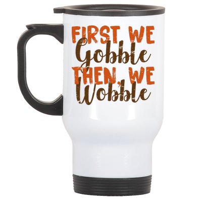 Distress Thanksgiving Wobble Stainless Steel Travel Mug