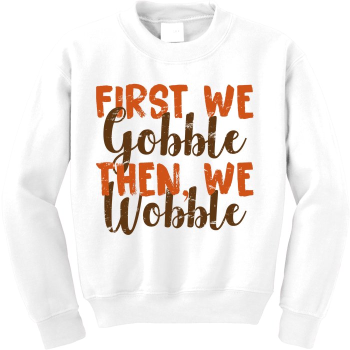 Distress Thanksgiving Wobble Kids Sweatshirt