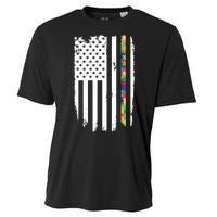 Distress Thin Puzzle Line Autism Awareness Tribute Flag Cooling Performance Crew T-Shirt