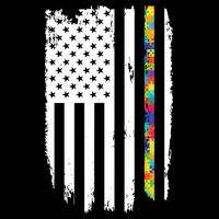 Distress Thin Puzzle Line Autism Awareness Tribute Flag Impact Tech Backpack