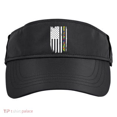 Distress Thin Puzzle Line Autism Awareness Tribute Flag Adult Drive Performance Visor