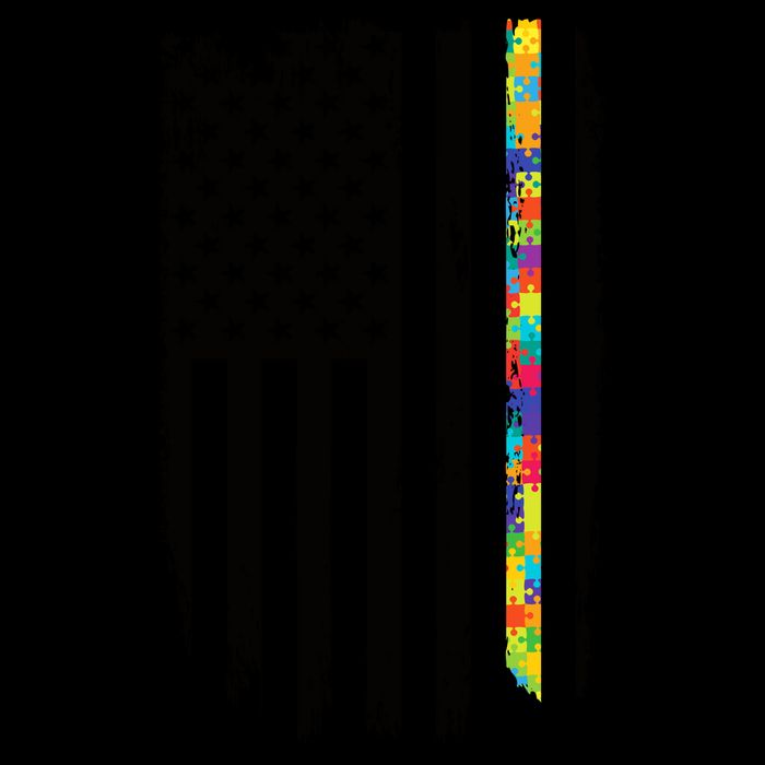 Distress Thin Puzzle Line Autism Awareness Tribute Flag Mug