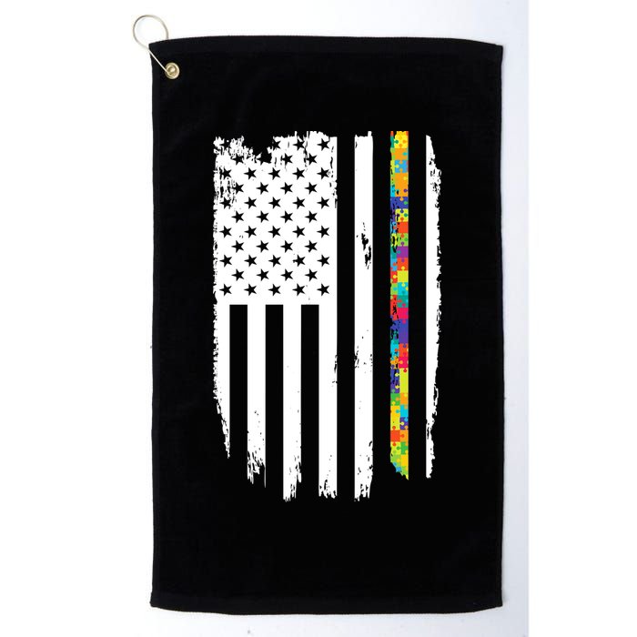 Distress Thin Puzzle Line Autism Awareness Tribute Flag Golf Towel
