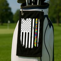 Distress Thin Puzzle Line Autism Awareness Tribute Flag Golf Towel