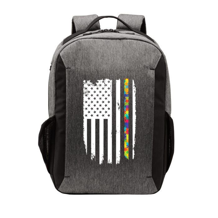 Distress Thin Puzzle Line Autism Awareness Tribute Flag Vector Backpack