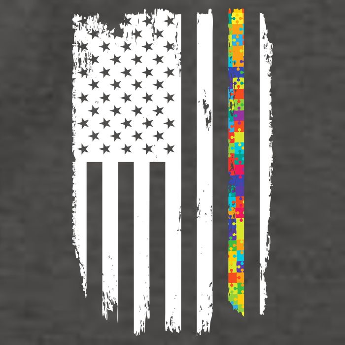 Distress Thin Puzzle Line Autism Awareness Tribute Flag Vector Backpack