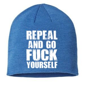 Distressed - Repeal And Go F Yourself Bold Text Sustainable Beanie