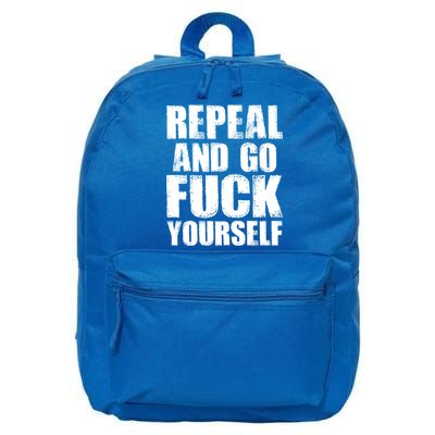 Distressed - Repeal And Go F Yourself Bold Text 16 in Basic Backpack