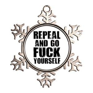 Distressed - Repeal And Go F Yourself Bold Text Metallic Star Ornament