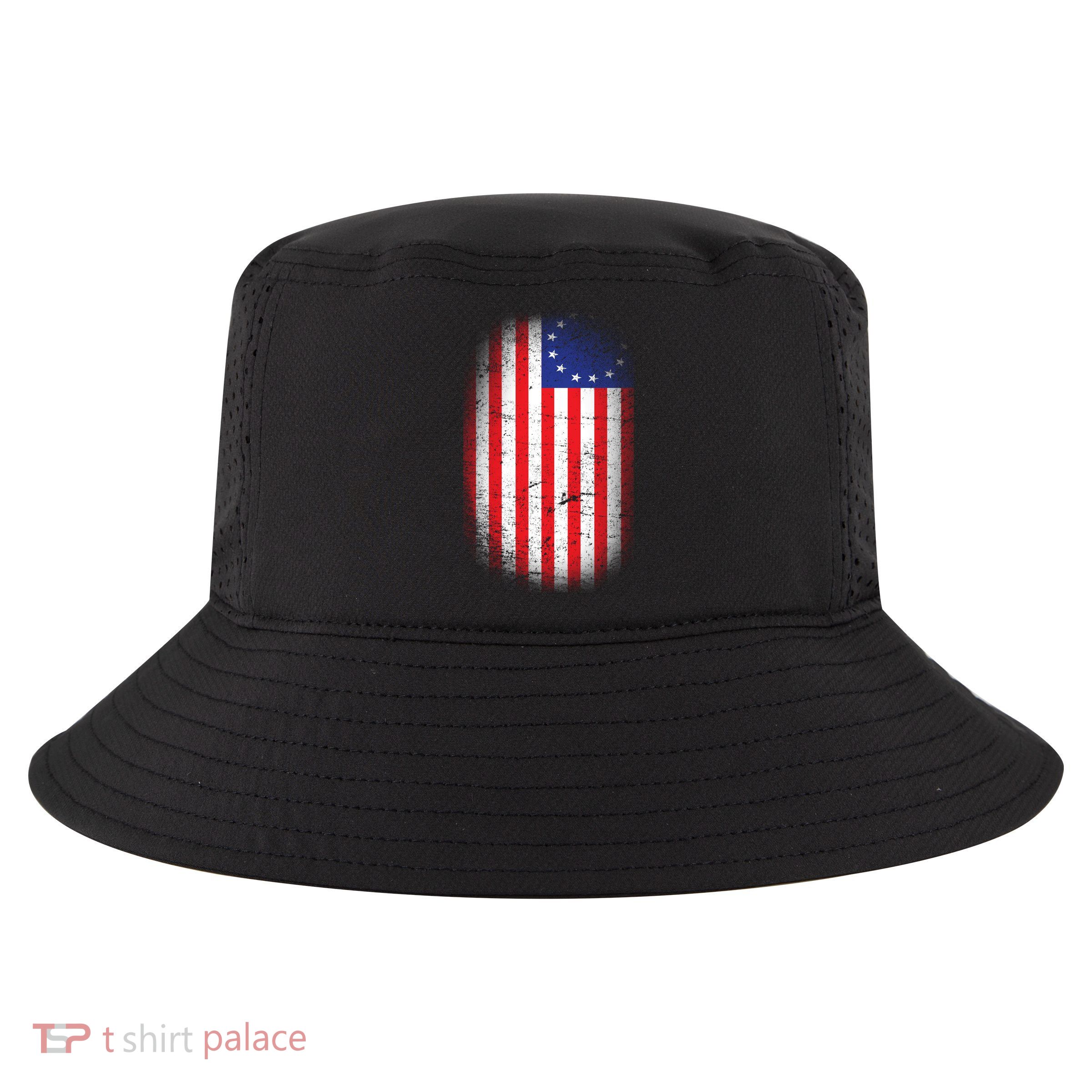 Distressed 13 Colonies Betsy Ross First American Flag Cool Comfort Performance Bucket Hat