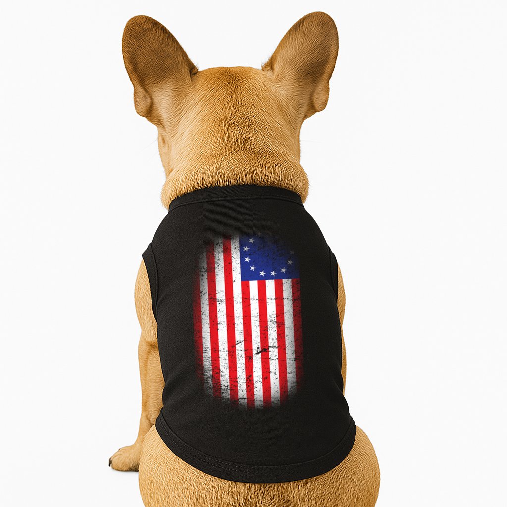 Distressed 13 Colonies Betsy Ross First American Flag Doggie Tank