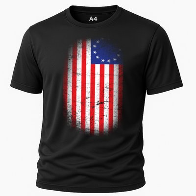 Distressed 13 Colonies Betsy Ross First American Flag Performance Shirt