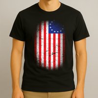 Distressed 13 Colonies Betsy Ross First American Flag T-Shirt