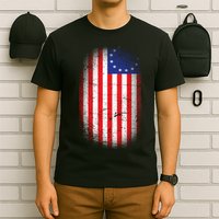 Distressed 13 Colonies Betsy Ross First American Flag T-Shirt